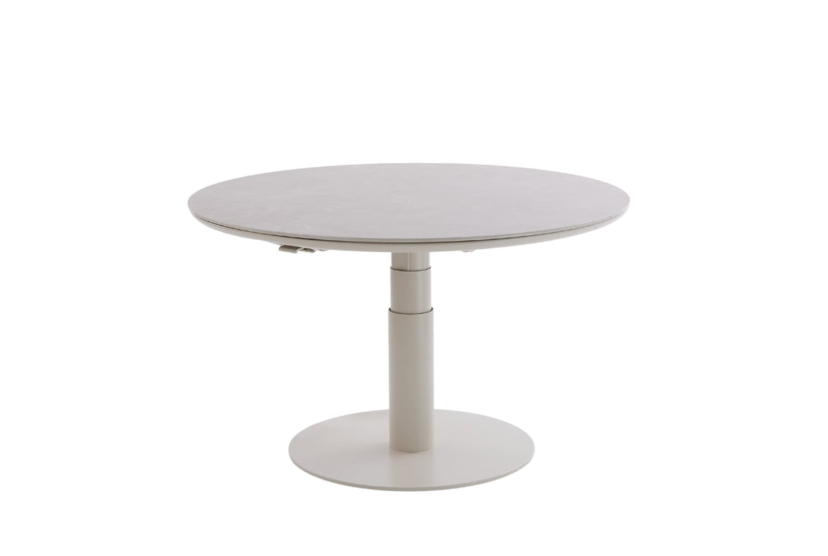 Arthur Gartentisch Creme Ø 120 cm, höhenverstellbar, Sinterstone Greige – Produktansicht 7