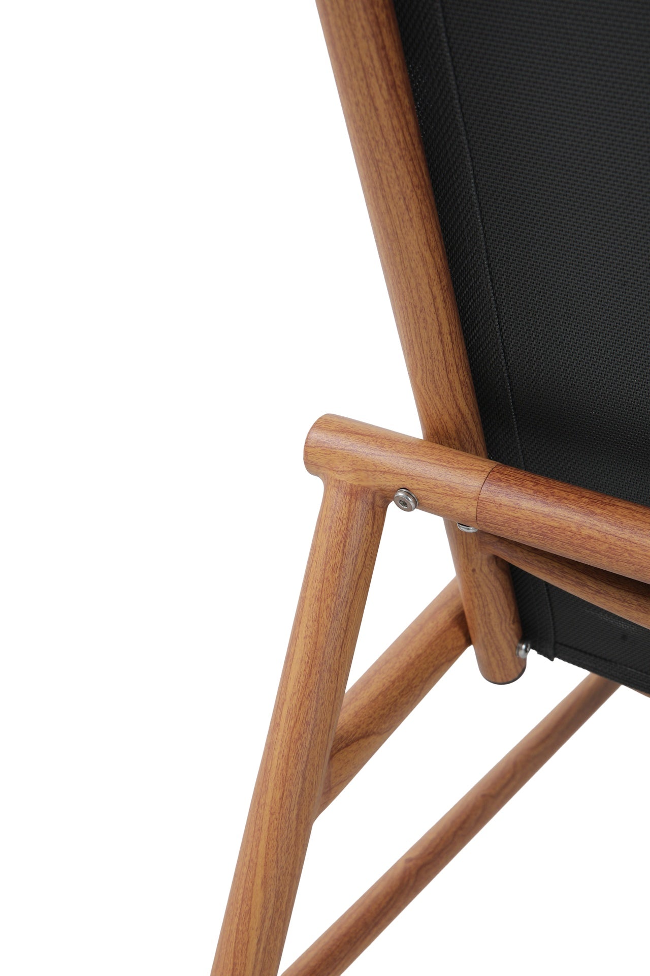 Fauteuil-Set Billie mit Aluminiumgestell in Holzoptik, Textilenbespannung und dunkelgrauen Outdoor-Kissen