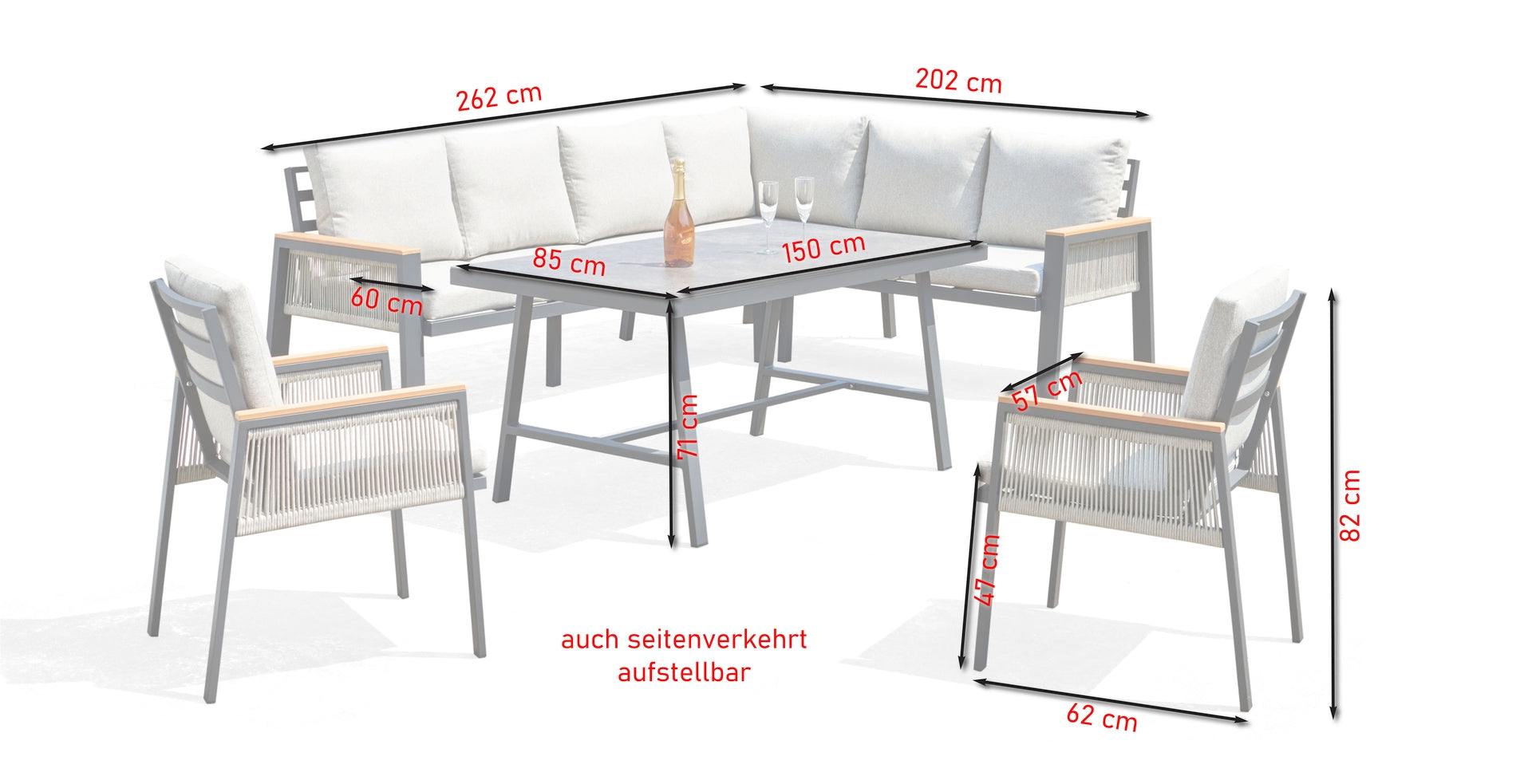 Chiara corner bench group