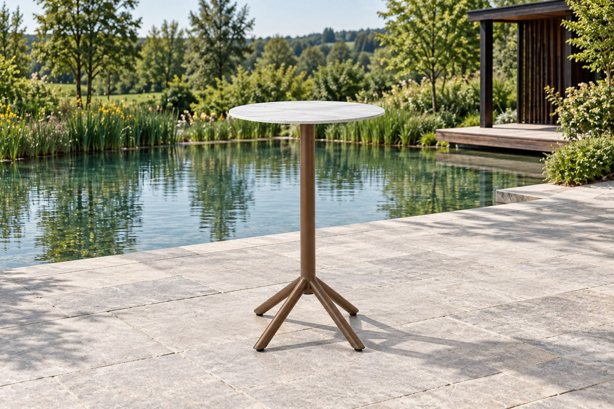 Dominik Bartisch Ø 63 cm, Bronze-Braun und Sinterstone Naturweiß – Ansicht 2