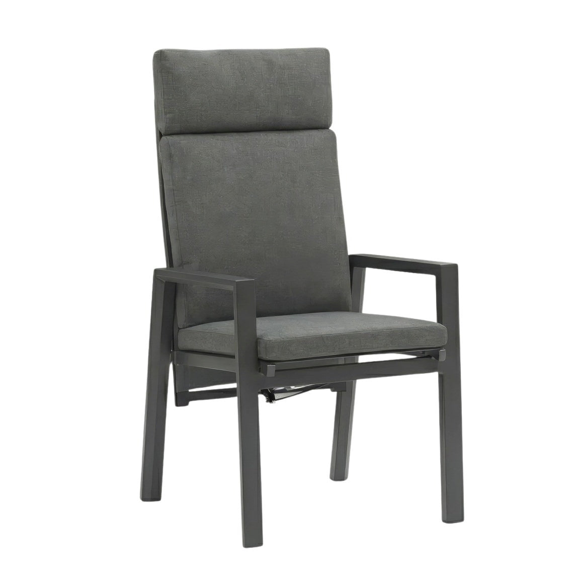 Nicosia Hochlehner Gartenstuhl mit verstellbarer Rückenlehne, Aluminiumgestell und Textilenbespannung für den Outdoor-Bereich