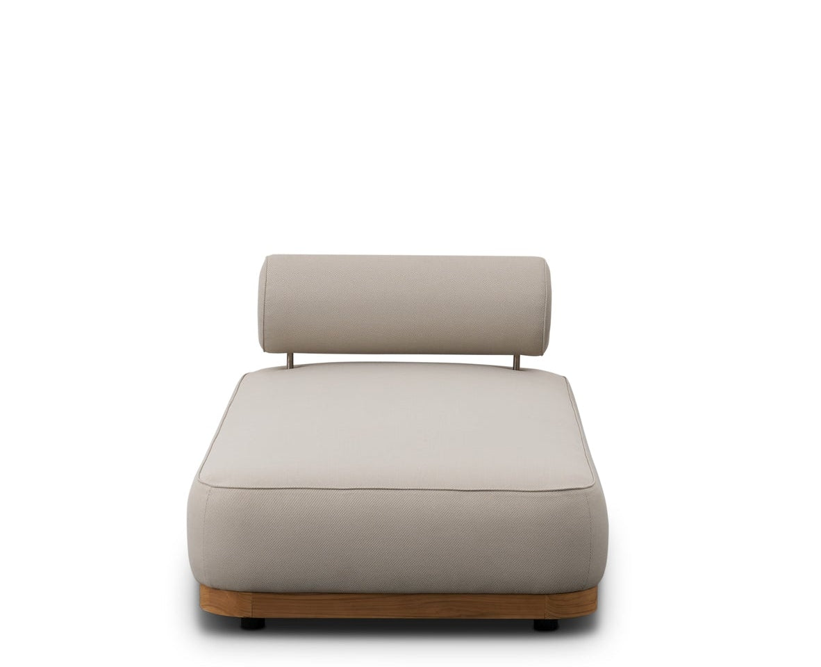Maxine Chaiselongue mit sandbeige meliertem Bezug – Vorderansicht