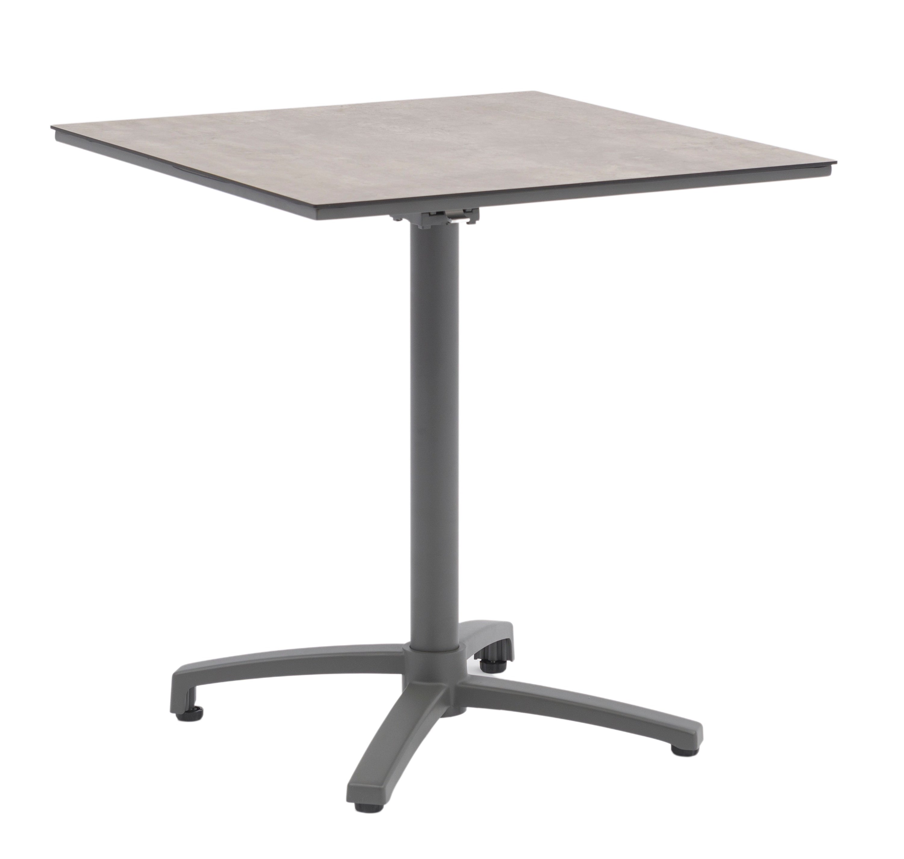 Bistrotisch Baldur mit Mittelsäule aus anthrazit pulverbeschichtetem Aluminium und HPL-Tischplatte in Betondekor City-C - Gartenmöbelshop.at