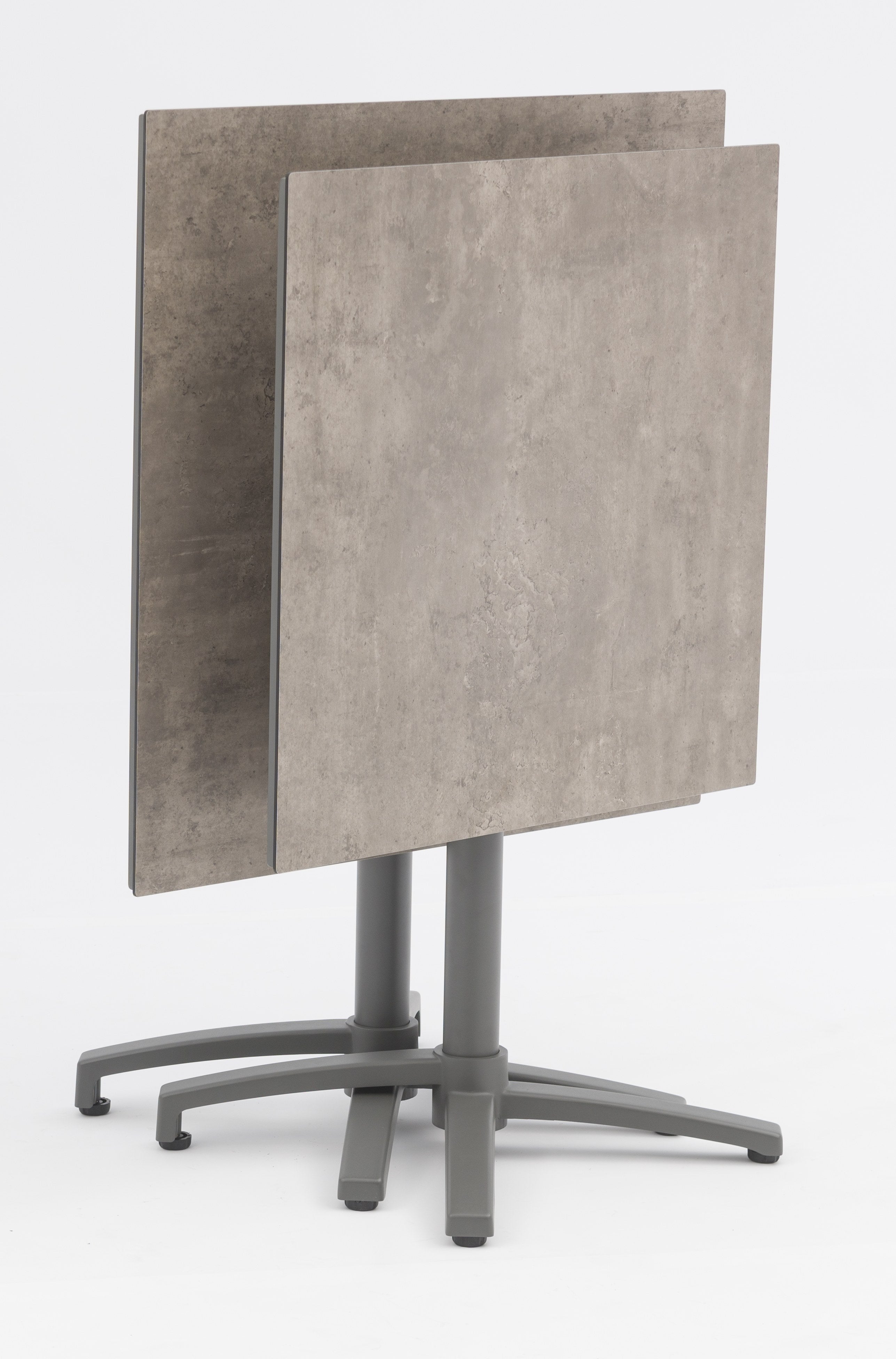 Bistrotisch Baldur mit Mittelsäule aus anthrazit pulverbeschichtetem Aluminium und HPL-Tischplatte in Betondekor City-C - Gartenmöbelshop.at