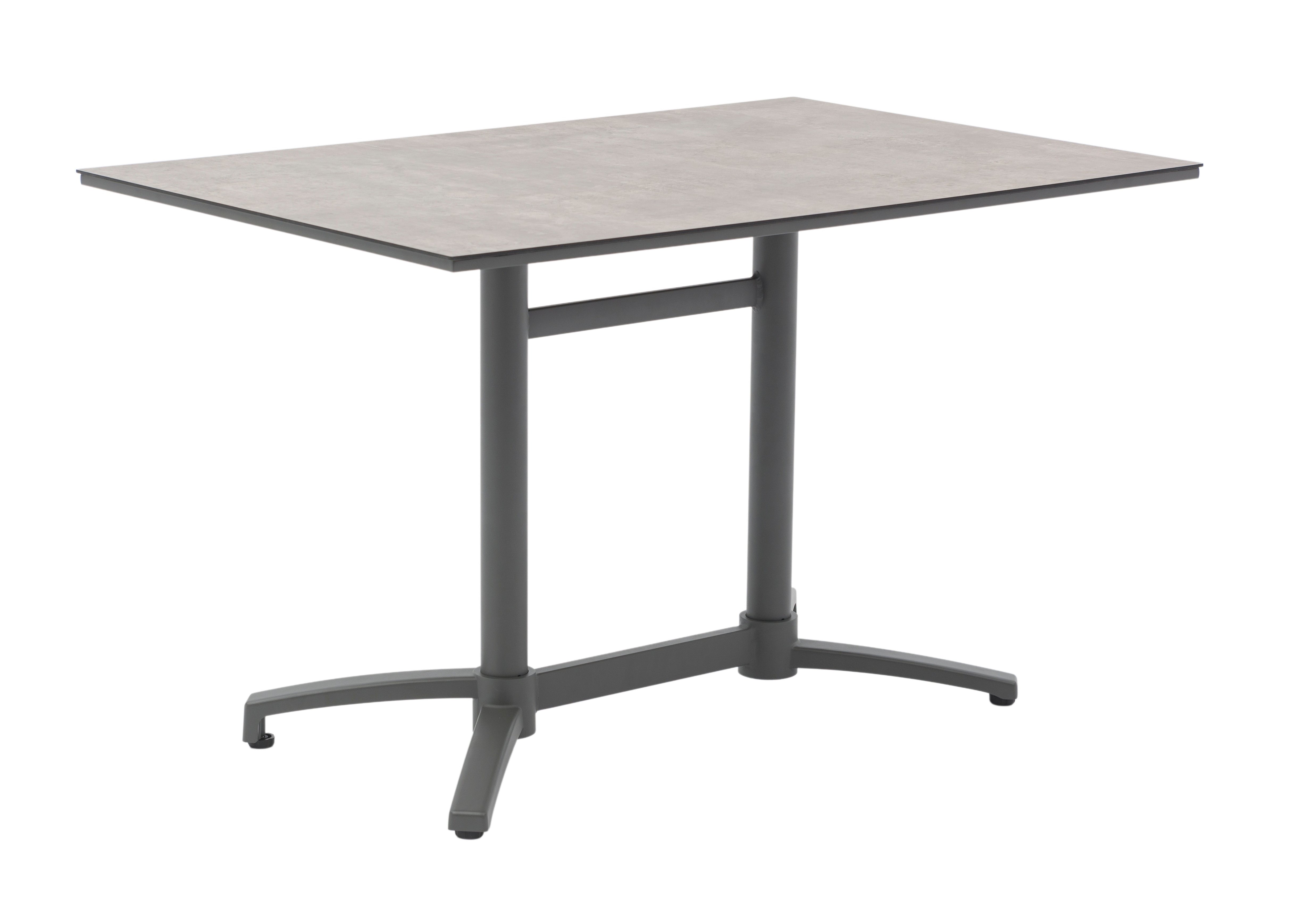 Bistrotisch Baldur mit Mittelsäule aus anthrazit pulverbeschichtetem Aluminium und HPL-Tischplatte in Betondekor City-C - Gartenmöbelshop.at