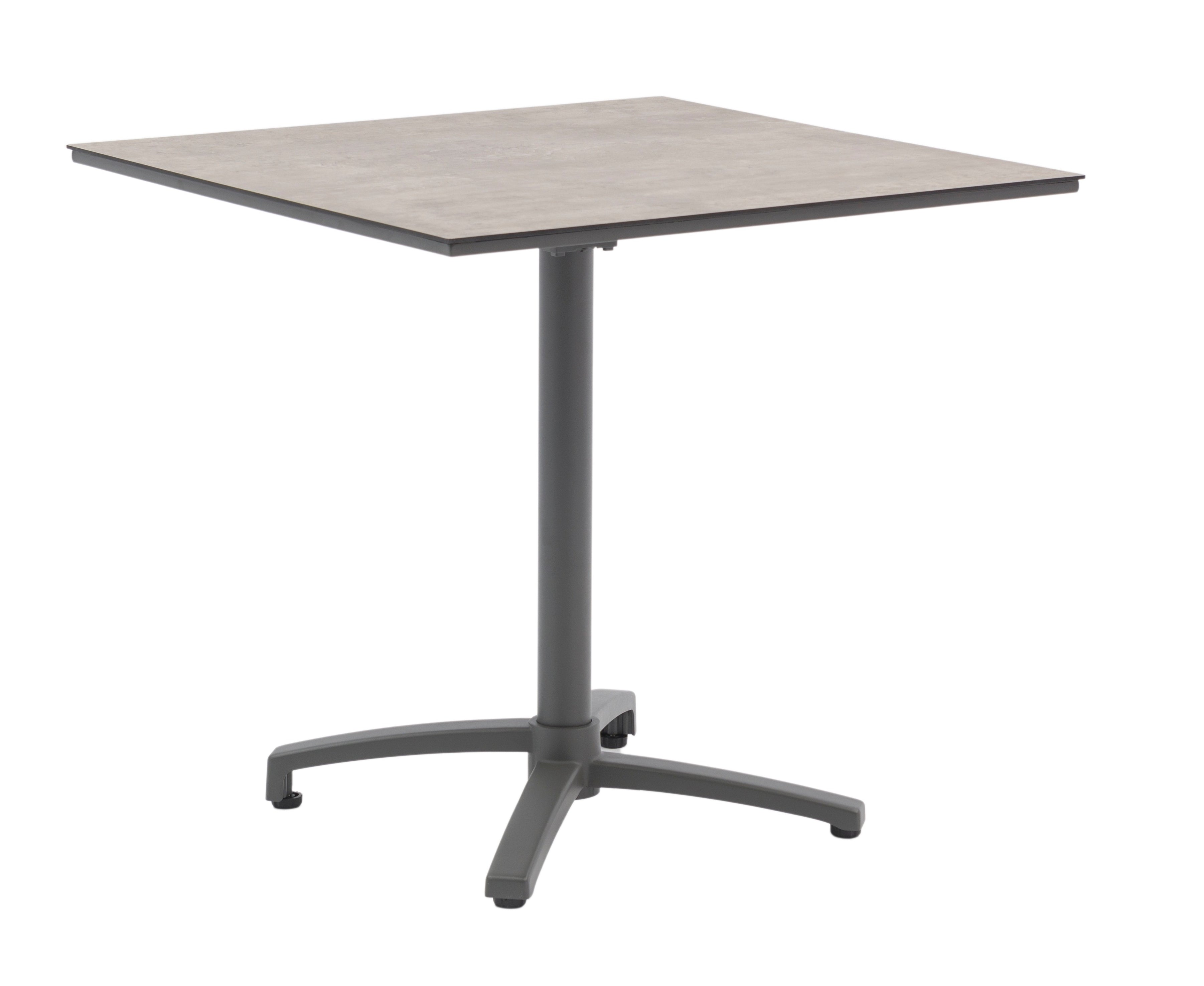 Bistrotisch Baldur mit Mittelsäule aus anthrazit pulverbeschichtetem Aluminium und HPL-Tischplatte in Betondekor City-C - Gartenmöbelshop.at