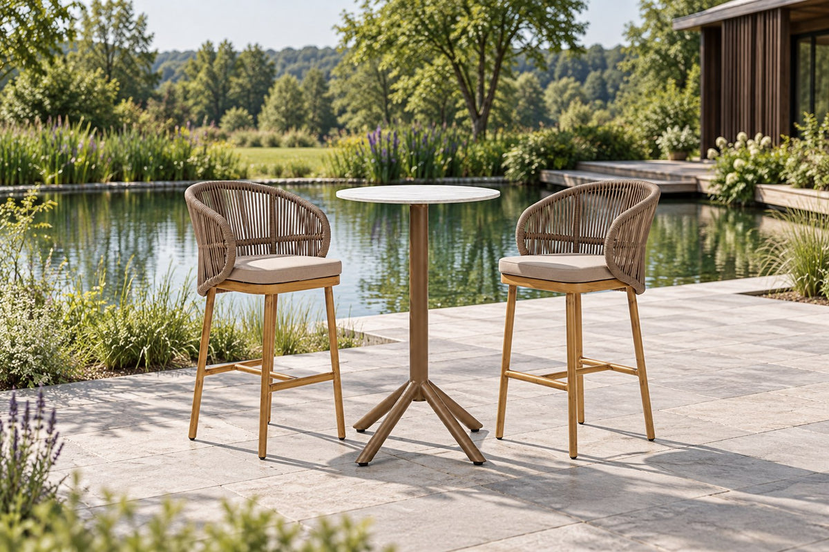 Dominik Bartisch Ø 63 cm, Bronze-Braun und Sinterstone Naturweiß – Ansicht 3