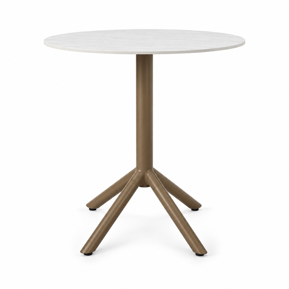 Dominik Bistrotisch rund Ø 70 cm – Bronze-Braun und Sinterstone Naturweiß, Ansicht 1