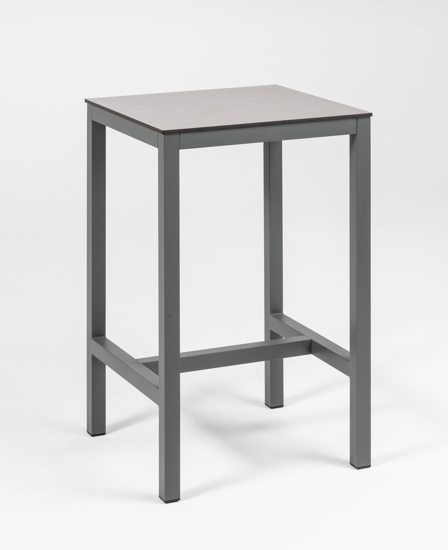 Bartisch Harvey aus Aluminium anthrazit mit HPL Tischplatte City-C Grau für Terrasse und Gastronomie