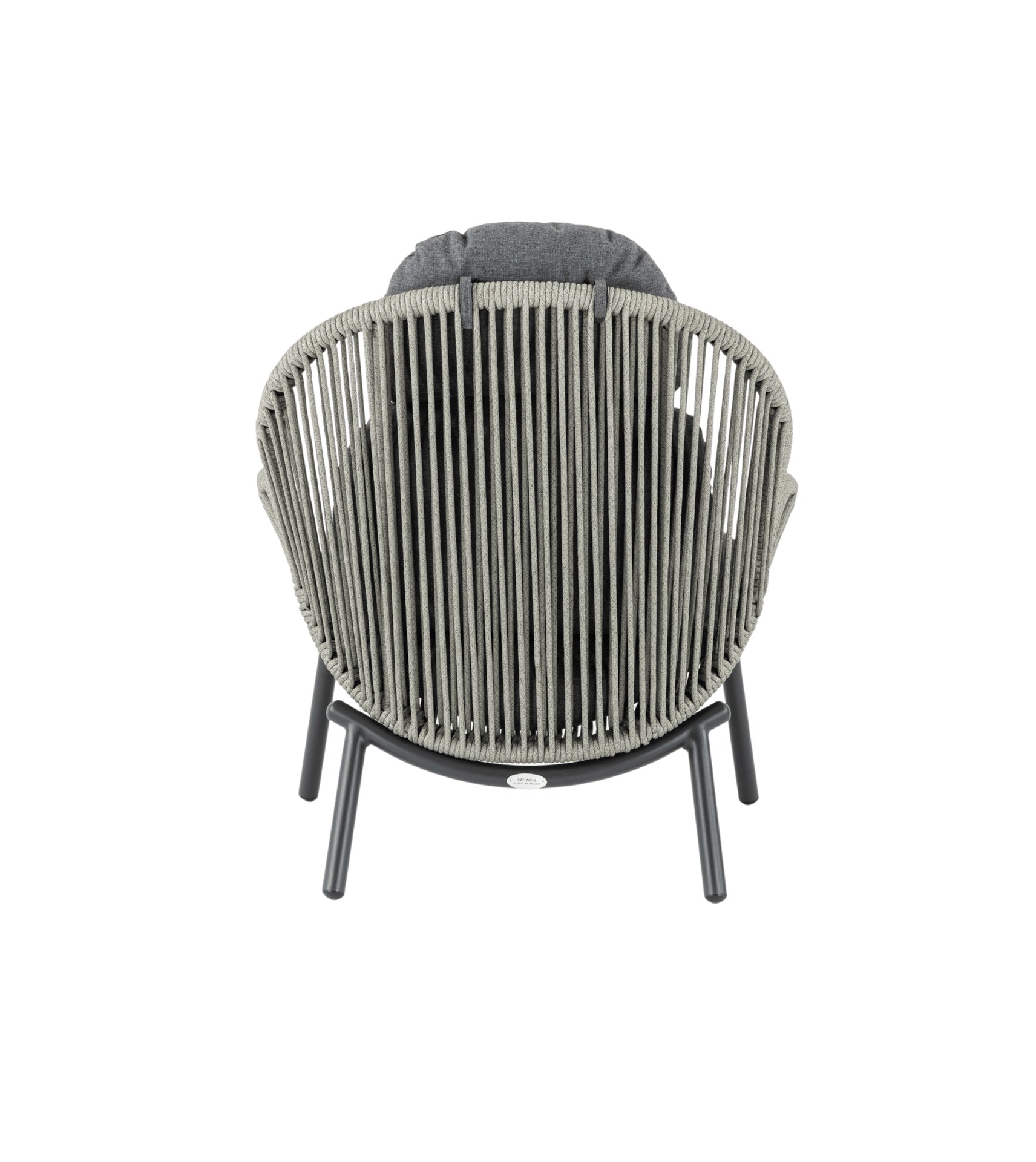 Loungegruppe Honey mit 2-Sitzer-Bank, zwei Fauteuils, Outdoor-Kissen und Sinterstone-Couchtisch in Grau oder Ivory