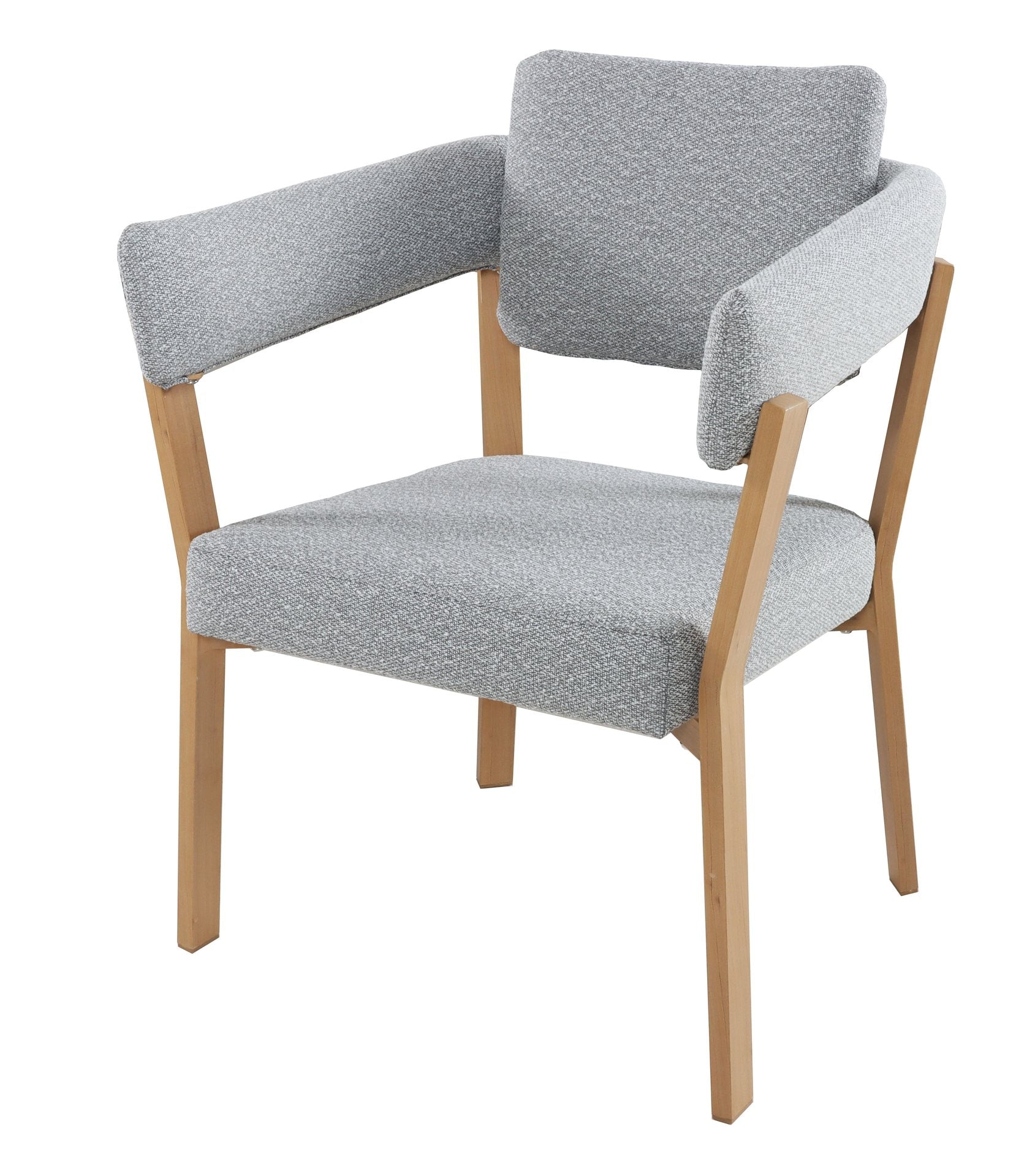 Maja Eckbankgruppe in Holzoptik mit Sinterstone-Tischplatte und grauen Polstern