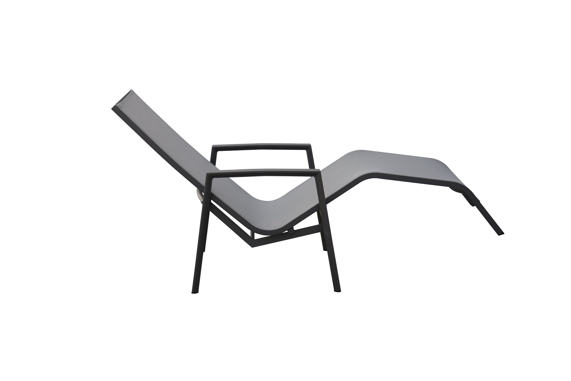 Kippliege Mark aus Aluminium anthrazit mit witterungsbeständiger Textilenbespannung und Kippfunktion