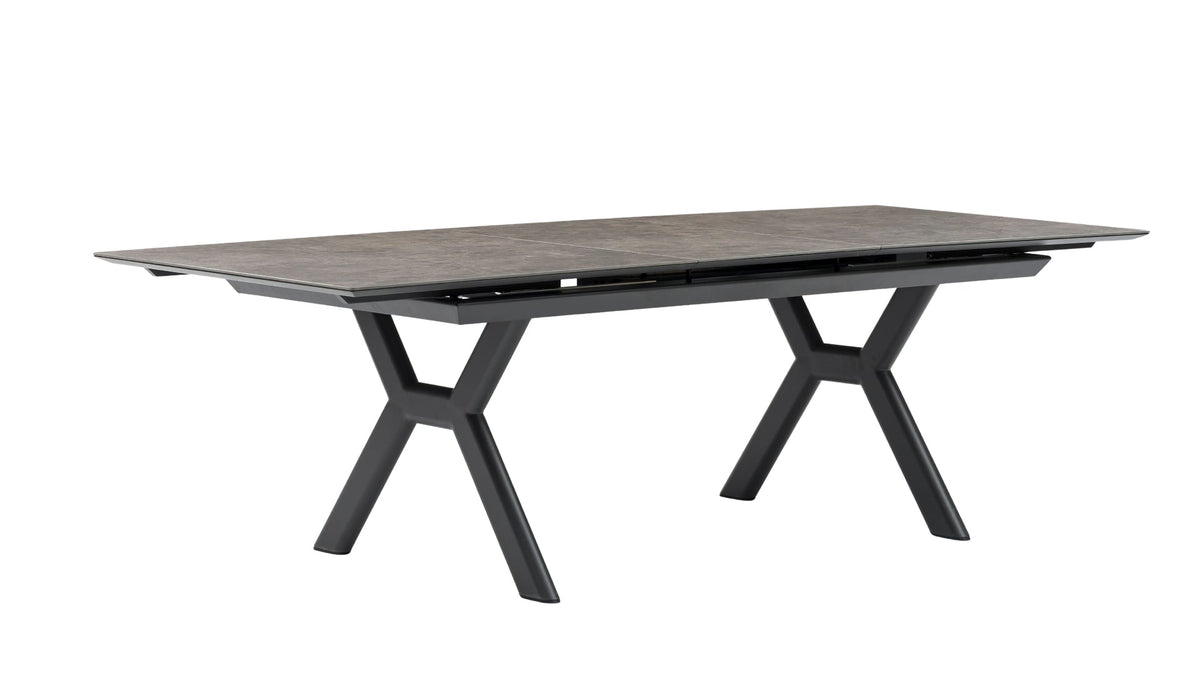 Nicosia-Dining Gartentisch ausziehbar, Anthrazit, Sinterstone in dunkler Betonoptik – Ansicht 2