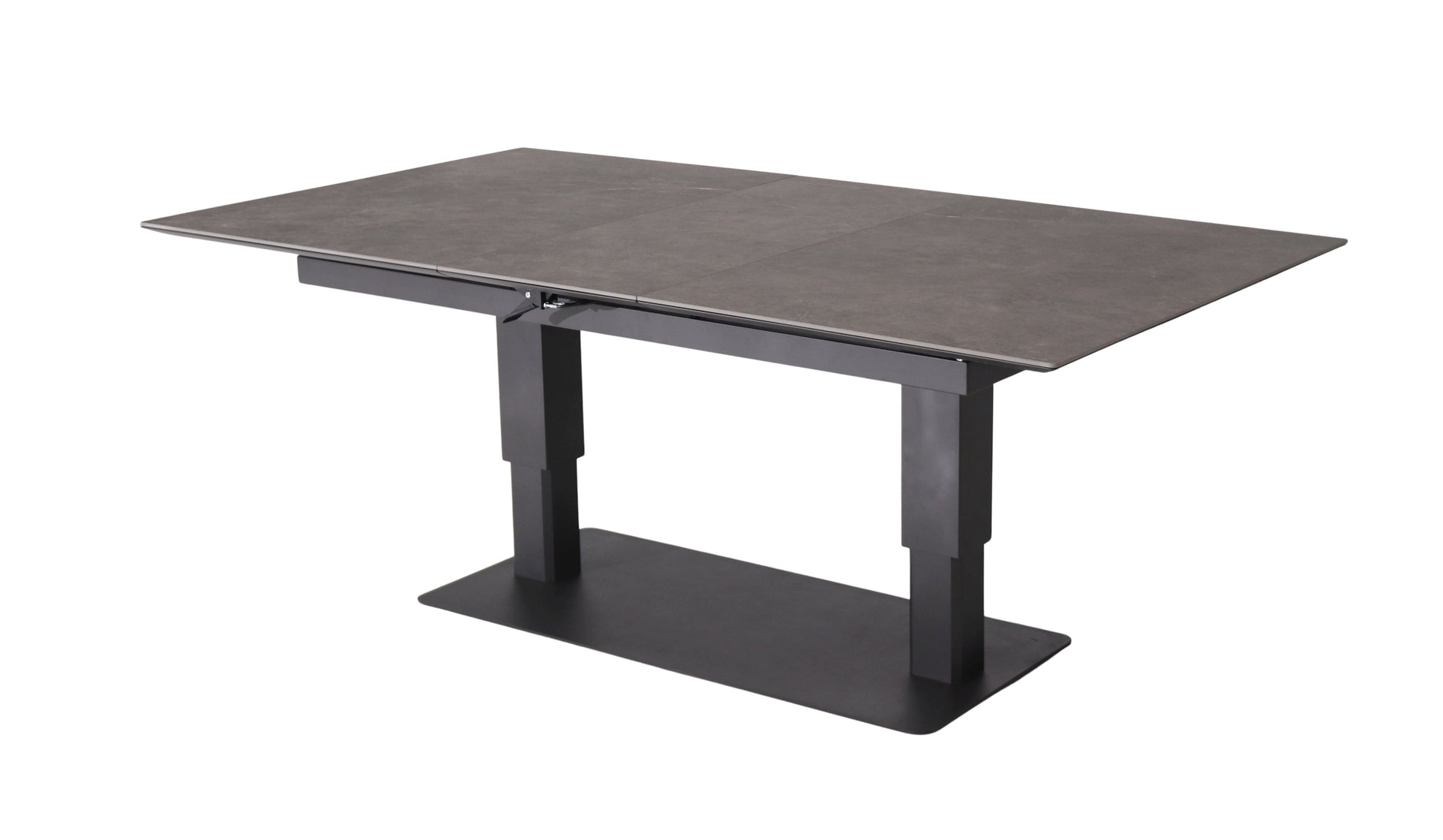 Nicosia Gartentisch höhenverstellbar und ausziehbar mit Sinterstone Tischplatte im Betondekor